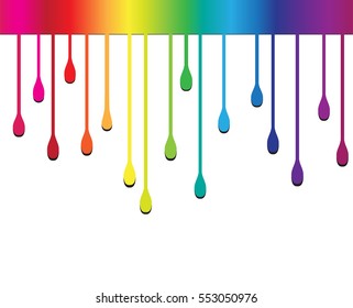 Colorful paint dripping.Paint drips background.Vector illustration.