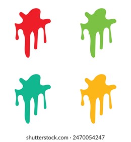 Colorful  paint drop and splash hand drawn for design. isolated on white  background. EPS 10