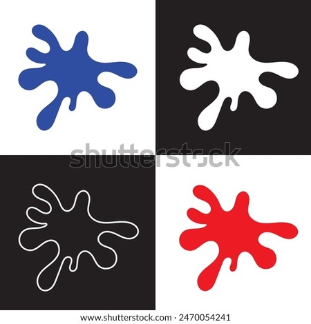 Colorful  paint drop and splash hand drawn for design. isolated on white  background. EPS 10