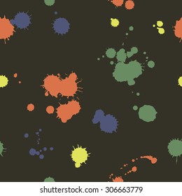 colorful paint drops seamless pattern