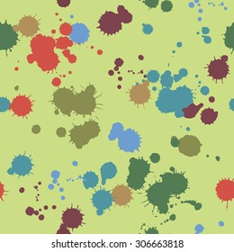 colorful paint drops seamless pattern