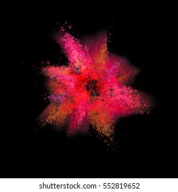Colorful Paint Explosion vector illustration. Color Burst isolated on a black background. EPS 10