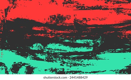 Colorful Paint Grunge Abstract Texture in Black Background