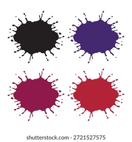 Pintura colorida o salpicaduras de tinta cayendo aislado sobre fondo blanco