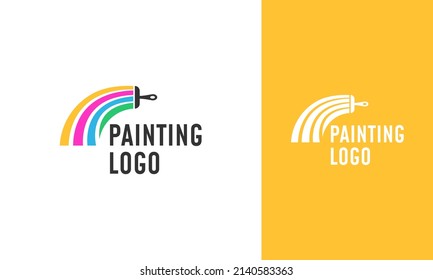 Colorful paint logo design. Paint Brush icon with a creative concept. The symbol for renovation or handyman