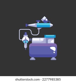 Colorful paint machine icon in black background, EPS file