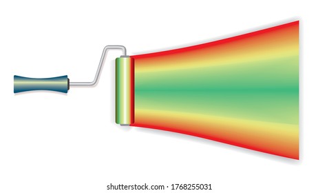 Colorful paint roller. Vector illustration.