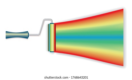 Colorful paint roller. Vector illustration.