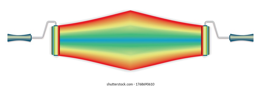 Colorful paint roller. Vector illustration.