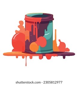colorful paint spilling over white