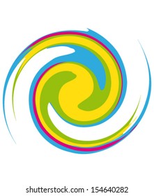 Colorful paint spiral.Vector background.