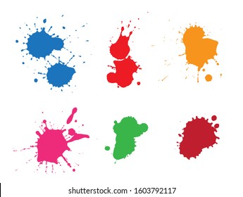 Colorful paint splahes set for your design.