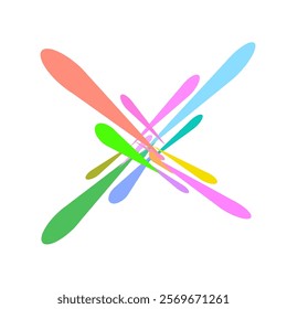 colorful paint splash icon without background