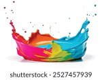 Colorful paint splash isolated on white background. Paint splash background. 