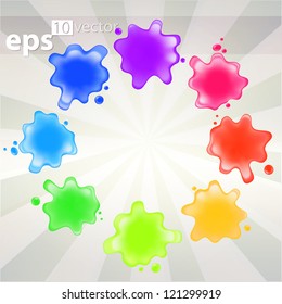 Colorful paint splash palette illustration, eps10 vector