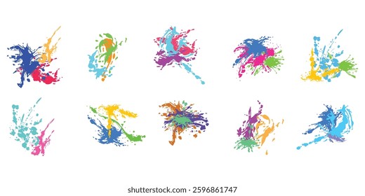 Colorful Paint Splash Splatter Vector