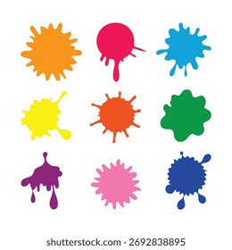 Colección colorida del Vector del chapoteo de la pintura
