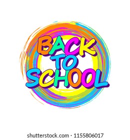 Colorful paint splashes with circular emblem of Back to school  for children education season