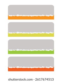 Colorful paint splashes decorate a set of vector banners for web design templates