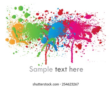 Colorful paint splashes for design use.Vector illustration.
