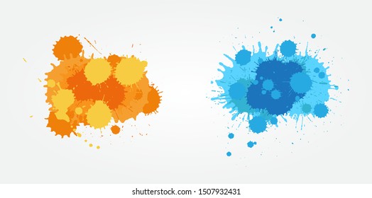 Colorful paint splashes for design.Paint splatters banner.