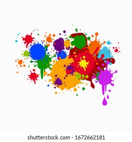 Colorful paint splashes free vector background