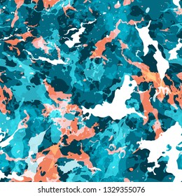 Colorful paint splashes. Seamless pattern with spots and divorces.