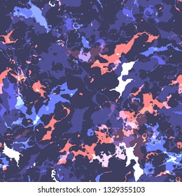 Colorful paint splashes. Seamless pattern with spots and divorces.