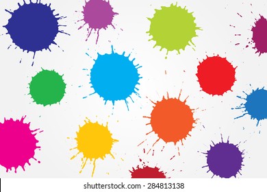 Colorful Paint Splat.Paint Splashes Background.Vector Illustration.