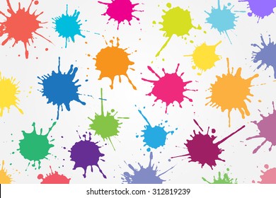 Colorful paint splat.Paint splashes background.Vector illustration.