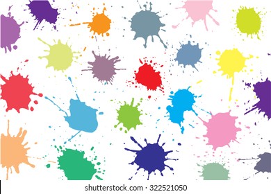 Colorful paint splat.Paint splashes background.Vector illustration.