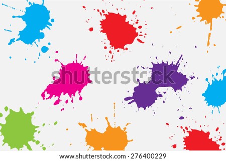 colorful paint splat paint splashes background vector illustration
