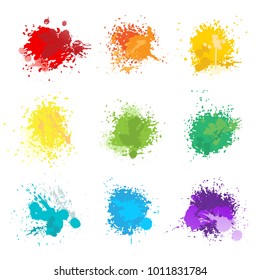 colorful paint splats collection set