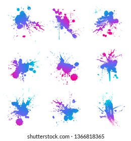 colorful paint splats collection set