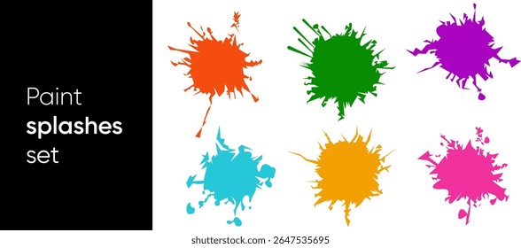 Colorido conjunto de salpicaduras de pintura Elementos de diseño Abstractas