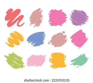 ilustración vectorial de conjunto de plaquetas de pintura colorida