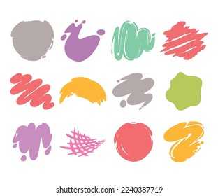 colorful paint splatter set vector illustration