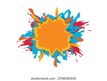 Colorful Paint Splatter and Splash Vector. Isolated Flat Cartoon Collection of Round Stains, Drops, and Decorative Liquid Shapes Background. illustration vector design.