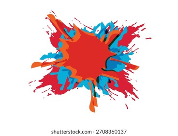 Salpicadura de pintura colorida y Vector de salpicadura. Colección plana aislada de la historieta de las manchas redondas, de las gotas, y del fondo líquido decorativo de las Formas. diseño del Vector de la ilustración.
