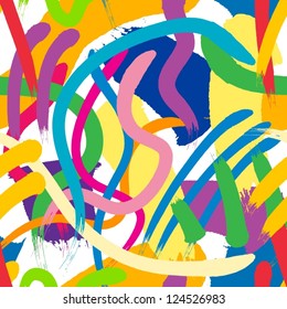 Colorful paint splatters seamless pattern.