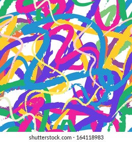 Colorful paint splatters seamless pattern. 