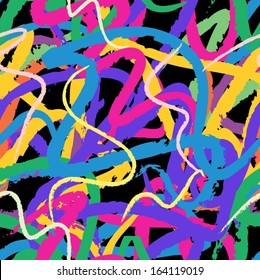 Colorful paint splatters seamless pattern. 