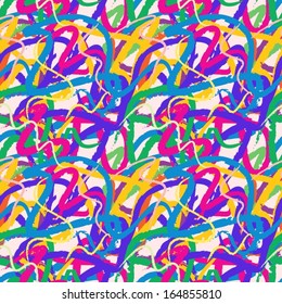 Colorful paint splatters seamless pattern. 