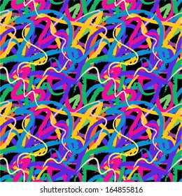 Colorful paint splatters seamless pattern. 