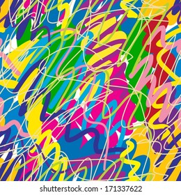 Colorful paint splatters seamless pattern. 