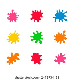 Colorful paint splatters. Paint splashes set. Vector illustration. Abstract paint splashes