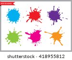Colorful paint splatters.Paint splashes set.Vector illustration.