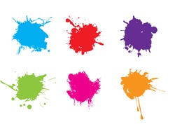 Colorful Paint Splatters.Paint Splashes Set.Vector Illustration.