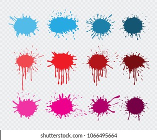 Colorful paint splatters.Paint splashes set.Vector illustration.