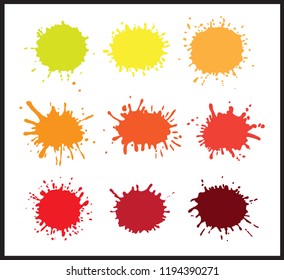 Colorful paint splatters.Paint splashes set.Vector illustration.